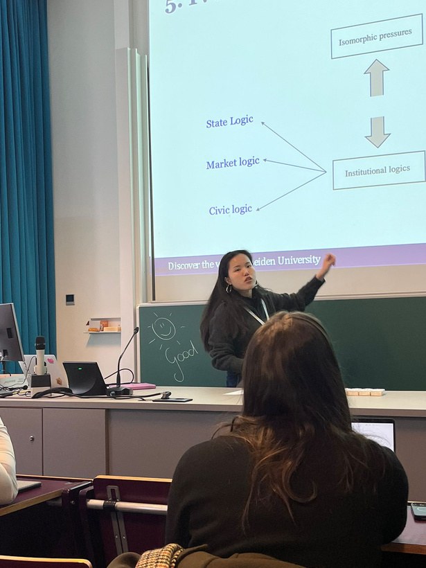 Rachel Liu presenting at the EGPA annual conference