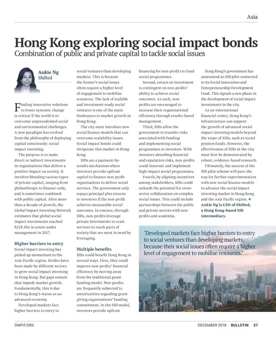 Hong Kong exploring social impact bonds